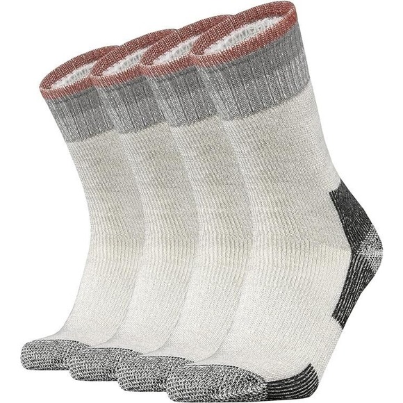 4 Pk Merino Wool Socks for Men Women, Warm Thermal Hiking Socks Winter Cushioned - Picture 1 of 4